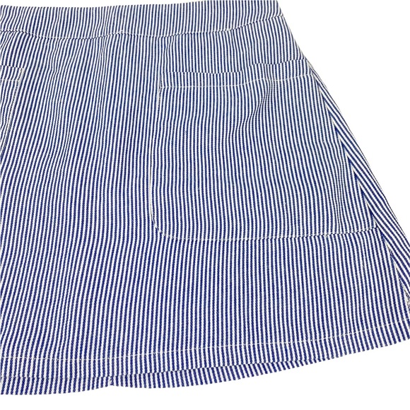 Seek The Label Blue White Pinstripe Mini Skirt Small - Picture 6 of 10